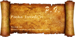 Paska István névjegykártya